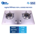 Gazi Gas Stove P-316 | Premium Steel Body, Auto Ignition, Double Burner | LPG/NG Supported..