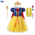 Disney Princess Dress Snow White Kids Girl Costume with Cape Carnival Party Cosplay Children Clothing Birthday Princess Vestidos. 
