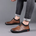 Men's leather shoes, business formal wear, casual leather shoes, British style, Korean version, low-top, breathable driving shoes, beanie shoes, work shoes.