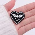 Pixel-Style Delta Rune Symbol Enamel Pin Game Black Love Heart Brooch Role Pin Lapel Backpack Badge For Playing Game Player. 