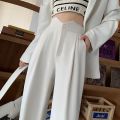 HappyLisa Spring Autumn Ladies Women Long Suit Pants Wide Leg High Waist Floor-Length Loose Pant Female Casual Chic Trousers P06. 