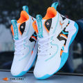 TRILEINO Professional Men's White Red Blue Basketball Shoes Basketball Sneakers Anti-skid High-top Couple Man Basketball Boots KEEMEEUYZO.
