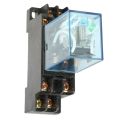 2X HH52P DC 24V Coil DPDT 8 Pins Electromagnetic Relay with DYF08A Base, Black+ Clear Blue. 