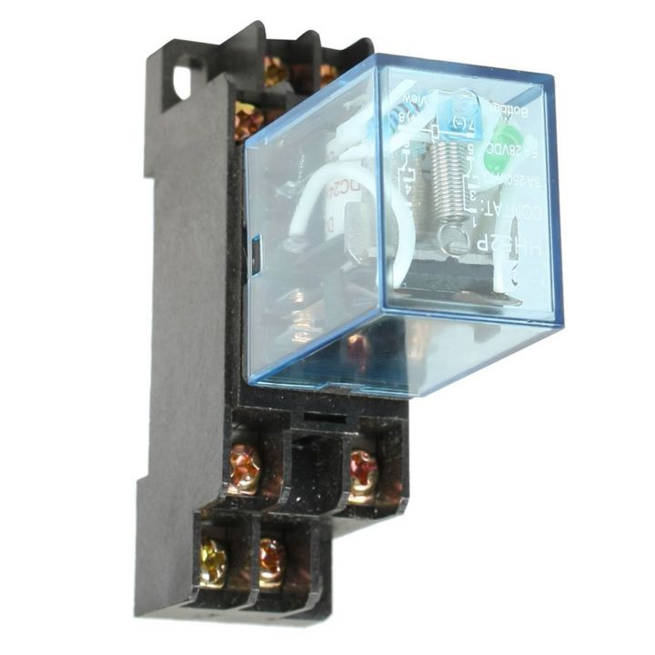 2X%20HH52P%20DC%2024V%20Coil%20DPDT%208%20Pins%20Electromagnetic%20Relay%20with%20DYF08A%20Base,%20Black+%20Clear%20Blue%20-%20Image%202