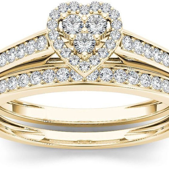European and American Couple Ring with Gold Plated Zircon Inlaid Ring Manufacturer Direct Selling Classic Jewelry