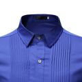 Royal Blue Wedding Tuxedo Shirt Men 2023 Brand Fashion Slim Fit Long Sleeve Mens Dress Shirts Business Casual Chemise Homme. 