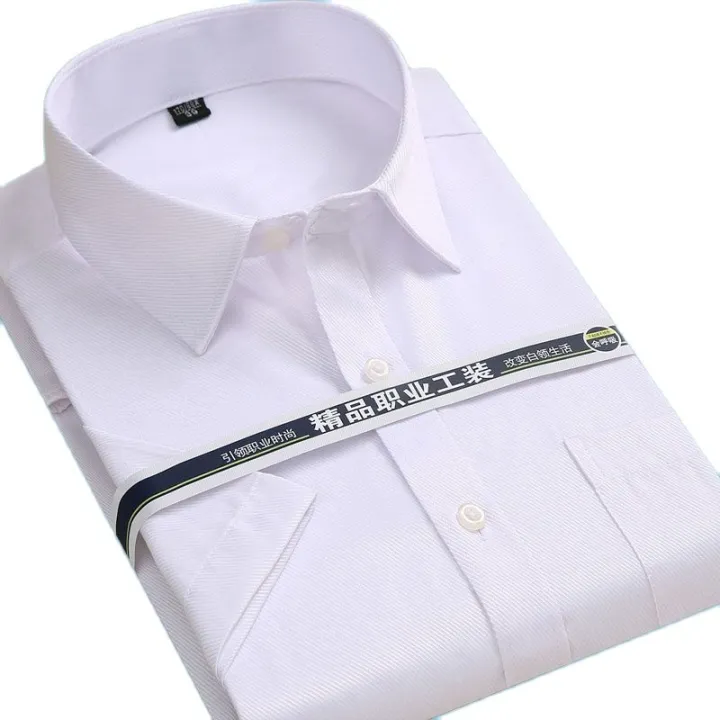 Summer%20Short%20Sleeve%20square%20collar%20regular%20fit%20oversize%20S%20to%208xl%20solid%20plain/twill%20formal%20business%20men%20dress%20shirts%20-%20Image%206