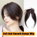 Women Clip-in Bangs Natural Wispy 3D French Bangs Hairpiece Forehead Hair Extensions Black Brown Side Bangs Fringe Wig.