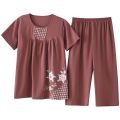 Fashion Print Pajamas Set Summer 100% Cotton Sleepwear For Women Casual Home Wear Ladies Night Big Size Pijamas Pyjamas M-XXXL.
