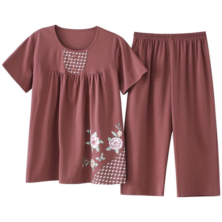 Fashion%20Print%20Pajamas%20Set%20Summer%20100%25%20Cotton%20Sleepwear%20For%20Women%20Casual%20Home%20Wear%20Ladies%20Night%20Big%20Size%20Pijamas%20Pyjamas%20M-XXXL%20-%20Image%205