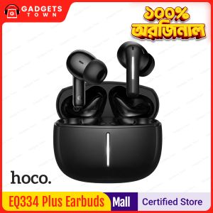 Bilashmart Hoco | EQ34 Plus Rima | True Wireless Earbuds (TWS) | ANC + ENC | Bluetooth 5.4 | 7h Playback (6h with ANC) | 300mAh Case, 40mAh Buds | App Control & Multi-Device Switching | Lightweight 44.8g.