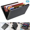 Metal Card Holder Wallet,Ultra Thin Stainless Steel Metal Wallets RFID Blocking Credit Card Wallet Holder, Black and Silver. 