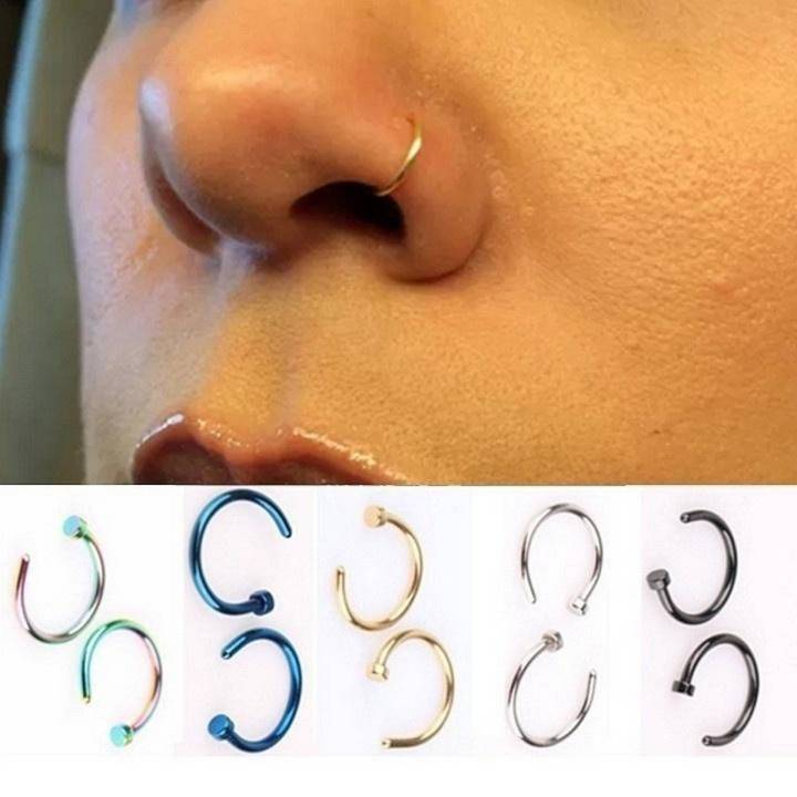 5 Colors Nose Ring Stainless Steel Nose Piercing Fake Piercing