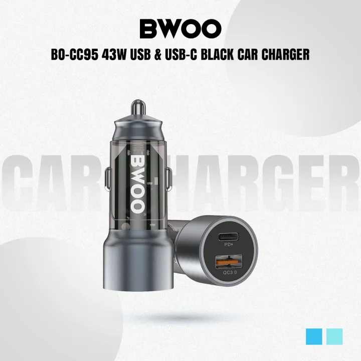 BWOO%20BO-CC95%2043W%20USB%20&%20USB-C%20Black%20Car%20Charger%20Dual%20Smart%20Chips,%20PD,%20and%20QC%20Fast%20Charging%20-%20Image%202