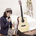Acoustic Guitar Kit Wooden 38in Folk Guitar for Performance for Beginners. 