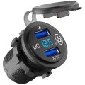 Dual USB Car Charger with Switch for Motorcycle Car Truck.