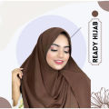 Plain Instant Ready Hijab for College and School Students, Cherry and Diamond Fabric, Easy to Use, 35x30 Inches. 