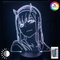 Zero Two Figure Anime Lamp Darling In The Xxx 3d Nightlight Kids Child Girls Bedroom Decor Light Manga Gift Night Light Lamp. 