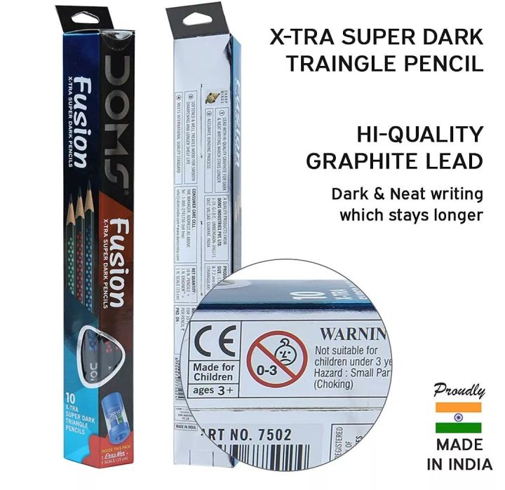 Doms%20Fusion%20X-Tra%20Super%20Dark%20Pencils%20-%2010pcs%20With%20Free%201%20Eraser%201%20Sharpner%20and%201%20by%20Art%20In%20Canvas%20-%20Image%203