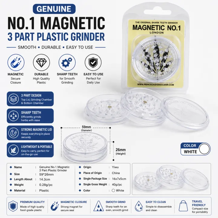 Genuine%20No.1%20Magnetic%203%20Part%2060mm%20Plastic%20Grinder-Tobacco%20Shark%20Teeth%20Storage%20Plastic%20Grinder%20Accessories.%20-%20Image%207