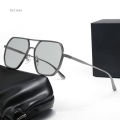 2023 Aluminum Magnesium Polarized Sunglasses Photochromic Pilot Double Beam Sun glasses Men's Driving Fishing Chameleon Sunglass.