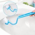 Portable Curved Toilet Cleaning Brush  Long Handle Bathroom Toilet Brush Bending Handle Scrubber Toilet Accessories. 