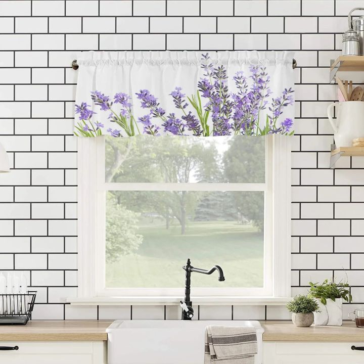 Purple%20Flower%20Lavender%20White%20Kitchen%20Window%20Curtains%20Home%20Decoration%20Short%20Curtain%20for%20Living%20Room%20Bedroom%20Small%20Drapes%20Cortinas%20-%20Image%202