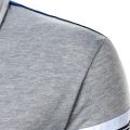 Men Short Sleeve Polo Shirt Casual Top Contrast Color Design Striped Ribbon Decoration Summer Fashion Men Polo Shirt. 