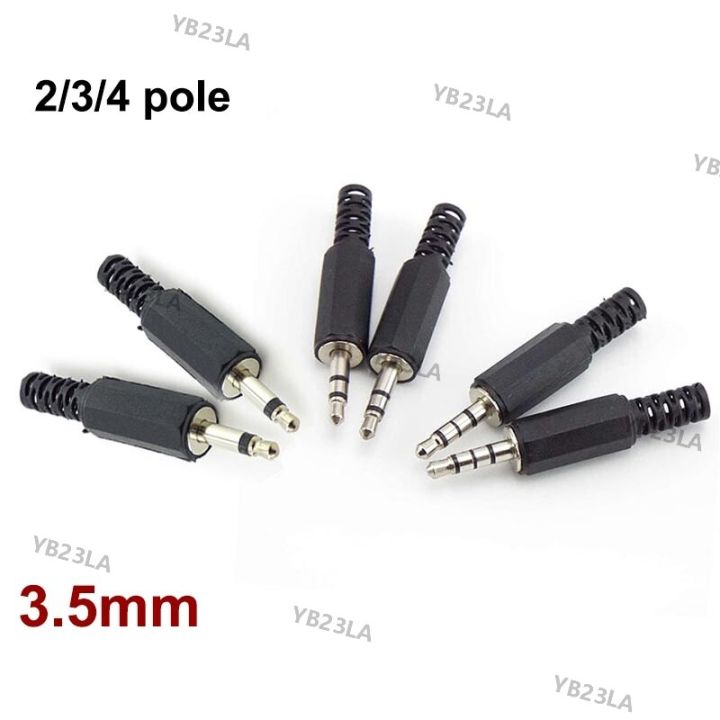 5/10pcs 3.5mm 2/3 Pole 4 pole mono stereo Audio Connectors Jack Plug Headphone Male Adapter 3.5mm 3.5 Male Plug Wire Terminals 23PH