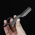 CestoMen old fashioned manual ring shaving knife holder for men's grooming shaving eyebrow trimming stainless steel shaver.