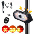 Bicycle Tail Light USB Rechargable Smart Wireless Remote Control Turn Signal LED Rear Break Light (Black) - সাইকেল - সাইকেল. 