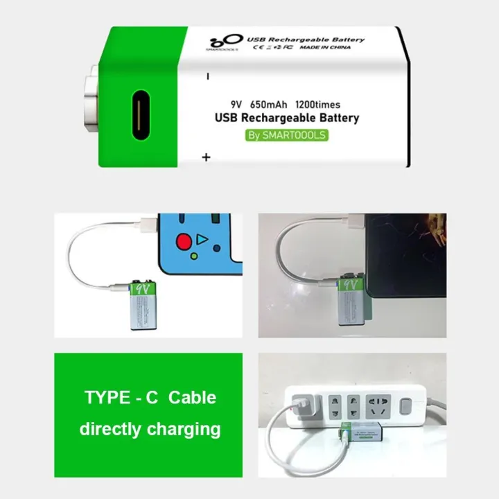 8PCS%209V%20Rechargeable%20Li-Ion%20Battery%20USB%20Charging%206F22%20Li-ion%20Square%20Battery%20for%20Metal%20Detector%20KTV%20Microphone%20Toy%20Multimeter%20-%20Image%203