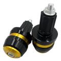 Universal Motorcycle 7/8" Handle Bar Grips End Slider Cap or gutli - Black & Gold. 