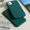 Dark Green Matte Phone Case For iphone 14 13 12 mini 11 Pro XS Max XR X 8 7 6S 6 Plus Silicone Cases Solid Color Soft TPU Cover.