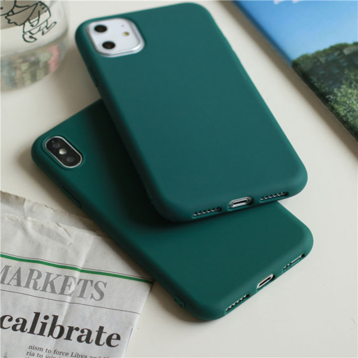 Dark%20Green%20Matte%20Phone%20Case%20For%20iphone%2014%2013%2012%20mini%2011%20Pro%20XS%20Max%20XR%20X%208%207%206S%206%20Plus%20Silicone%20Cases%20Solid%20Color%20Soft%20TPU%20Cover%20-%20Image%202