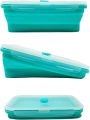 Set of 4 Collapsible Silicone Food Storage Container Leftover Meal box For Kitchen Bento Lunch Boxes BPA Free Microwave.