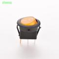 220v AC Round Rocker Switch with Orange Light Illumination. 