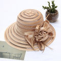 Sunnyheart Lady Beach Hat Flower Decor Sunshade Medieval Mesh Prom Hat. 