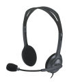 Logitech H111 Wired Headset, Stereo Headphones with Noise-Cancelling Microphone, 3.5 mm Audio Jack, PC/Mac/Laptop/Smartphone/Tablet - Black. 