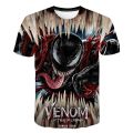 Marvel Boys Clothes 2023 New Kids Summer Venom Print Boy Short Sleeve T-shirt 3D Print T Shirt Casual Breathable Funny T Shirts. 