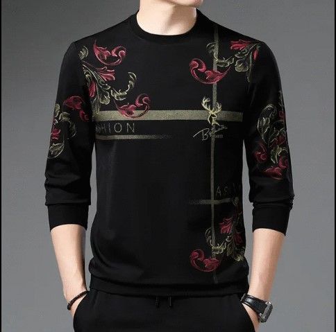 Black High Staylish Full Sleeve T-Shirt For Men