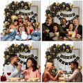 Golden Glamour Birthday Decor Mega Pack - Black Banners, Foil Curtains, Metallic Balloons, Confetti Balloons, and Garland Arch - 70-Piece Celebration Pack.