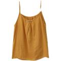Retro Art Frog Button Pure Cotton Camisole Women2022Summer New Loose Inner Wear Sleeveless Top for Women. 