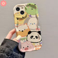 Cute Panda Frog Duck Wavy Curved Edge Case For Realme C12 C53 C25 C11 C15 C17 C35 C51 5 11 8i 7 5i 6i 5s C21Y C55 C25Y C17 C21 C30 C25s C33 C20 C31 C3 Cartoon Cat Puppy Rabbit Cover.
