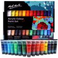 Mont Marte Acrylic Paint Set 24 Colours 36ml, Perfect for Canvas, Wood, Fabric, Leather, Cardboard, Paper, MDF and Crafts.