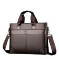 LINGZHIDAISHU Brand Business Men's Briefcase High-Quality Handbag Leather Men's Laptop Bag Messenger Bag Men Brown. 