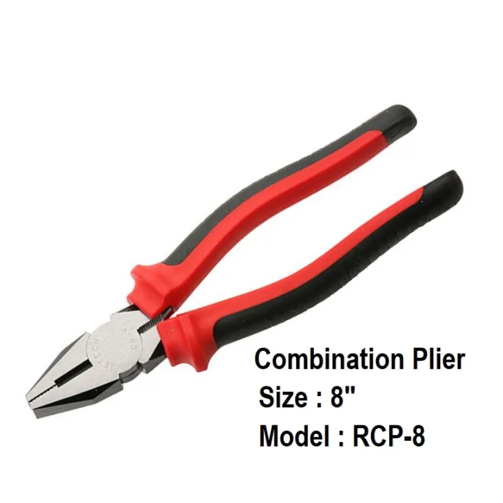 ROYAL%208"%20Combination%20Pliers%208"%20(200mm)%20TPR%20Handle%20Model:%20RCP-8A%20-%20Kings%20Trading%20-%20Image%202
