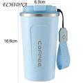 Eco-friendly Travel Coffee Mug 510ml Travel Coffee Mug Spill Proof Seal Lid Insulated Eco-friendly One-handed Drinking Stainless Steel Cup Straw Hole Design Coffee Mug.