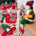 5pcs Students Baby Sock In The Tube Children's Sock Autumn Winter New Children's Socks Boys Girls Cartoon Red Christmas Socks. 