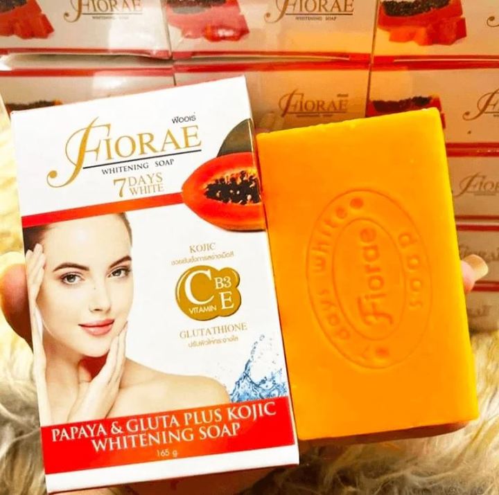 Fiorae Papaya & Gluta Plus Kojic Whitening Soap 165g